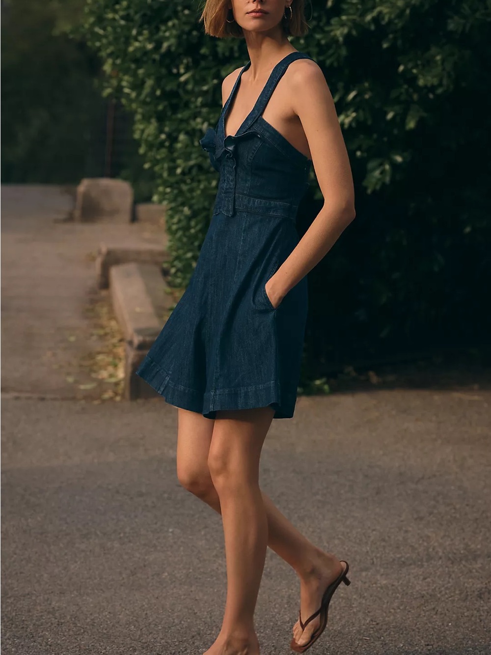 Maeve Dark Blue Denim Romper
